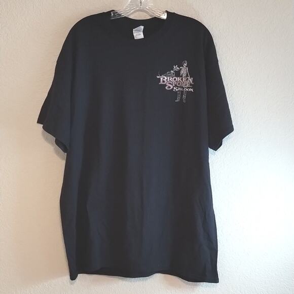 NEW Broken Spoke Saloon Biker Bar Skeleton & Dog Biker Black Gildan T-Shirt XL - Picture 2 of 8